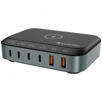 Verbatim 6端口 100W 連無線充電 GaN 充電器 66853