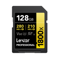 Lexar Professional 1800x SDXC UHS-II Card GOLD Series 128GB [R:280 W:210]