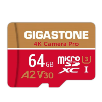 Gigastone 4K Camera Pro A2 V30 U3 microSDXC UHS-I 攝影高速記憶卡 附SD轉接卡 64GB [R:95 W:35]