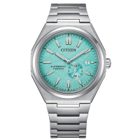 Citizen 40.5mm Mechanical Zenshin 淺綠色錶盤鈦金屬錶帶男士機械腕錶 NJ0180-80M