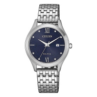 Citizen 30mm Eco-Drive 藍色錶盤不鏽鋼女士光動能手錶 EW2530-87L