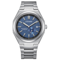 Citizen 40.5mm Mechanical Zenshin 藍色錶盤鈦金屬錶帶男士機械腕錶 NJ0180-80L