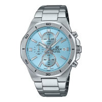 Casio Edifice 44.3mm 淺藍色錶盤不鏽鋼運動計時手錶 EFV-640D-2B