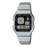 Casio 銀色復古電子錶 A130WE-1A