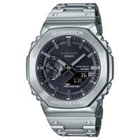 Casio G-Shock 2100系列全金屬銀色離子鍍層腕錶 GM-B2100D-1A