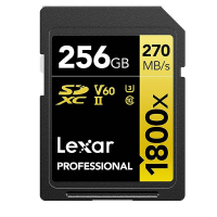 Lexar Professional 1800x SDXC V60 U3 C10 UHS-II Card 256GB [R:270 W:180]