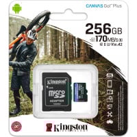 Kingston Canvas Go! Plus A2 V30 microSDXC 記憶卡 with SD Adapter 256GB [R:170 W:90] (SDCG3/256GB)