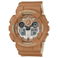 Casio G-Shock GA-100 系列芝麻赤柴犬主題指針數碼運動手錶 GA-100SHB-5A