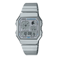Casio 銀色復古電子錶 A130WE-7A