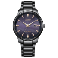 Citizen 39.2mm Eco-Drive 星河圖案錶面黑色不鏽鋼男士光動能手錶 BM7595-89X