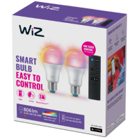 Philips 飛利浦 Wi-Fi 藍牙智能燈泡 連遙控器 - 8.5W / E27 螺頭 / A60 (彩光) (兩件裝)