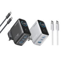 Anker Charger 100W 3 Ports Smart Display 3輸出牆插充電器連 USB-C 充電線 B121