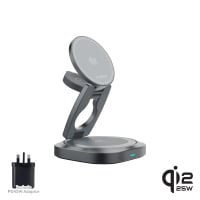 Magic-Pro ProMini MagW5R 35W Qi2.2認證 磁吸三合一360°摺疊式無線充電座 (連火牛)