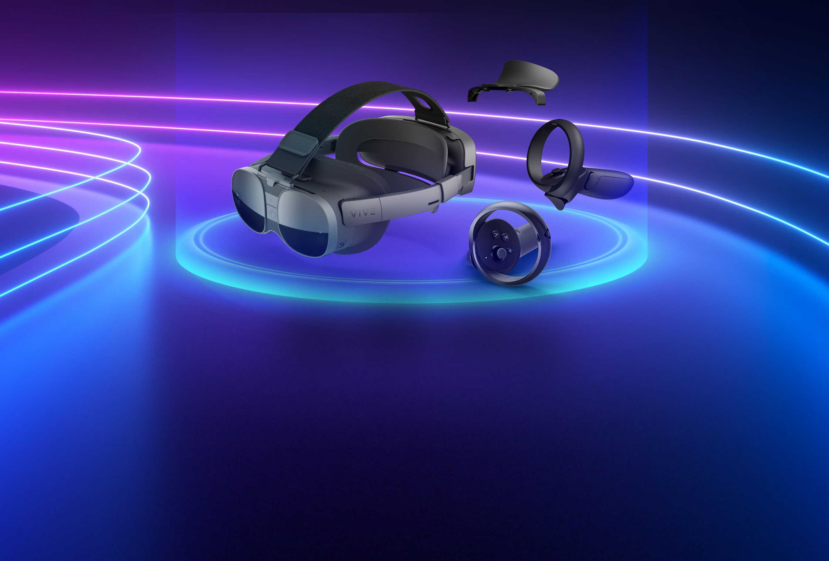 VIVE XR Elite, mixed reality and VR headset with glasses-like form for standalone and PC-powered immersive experiences.