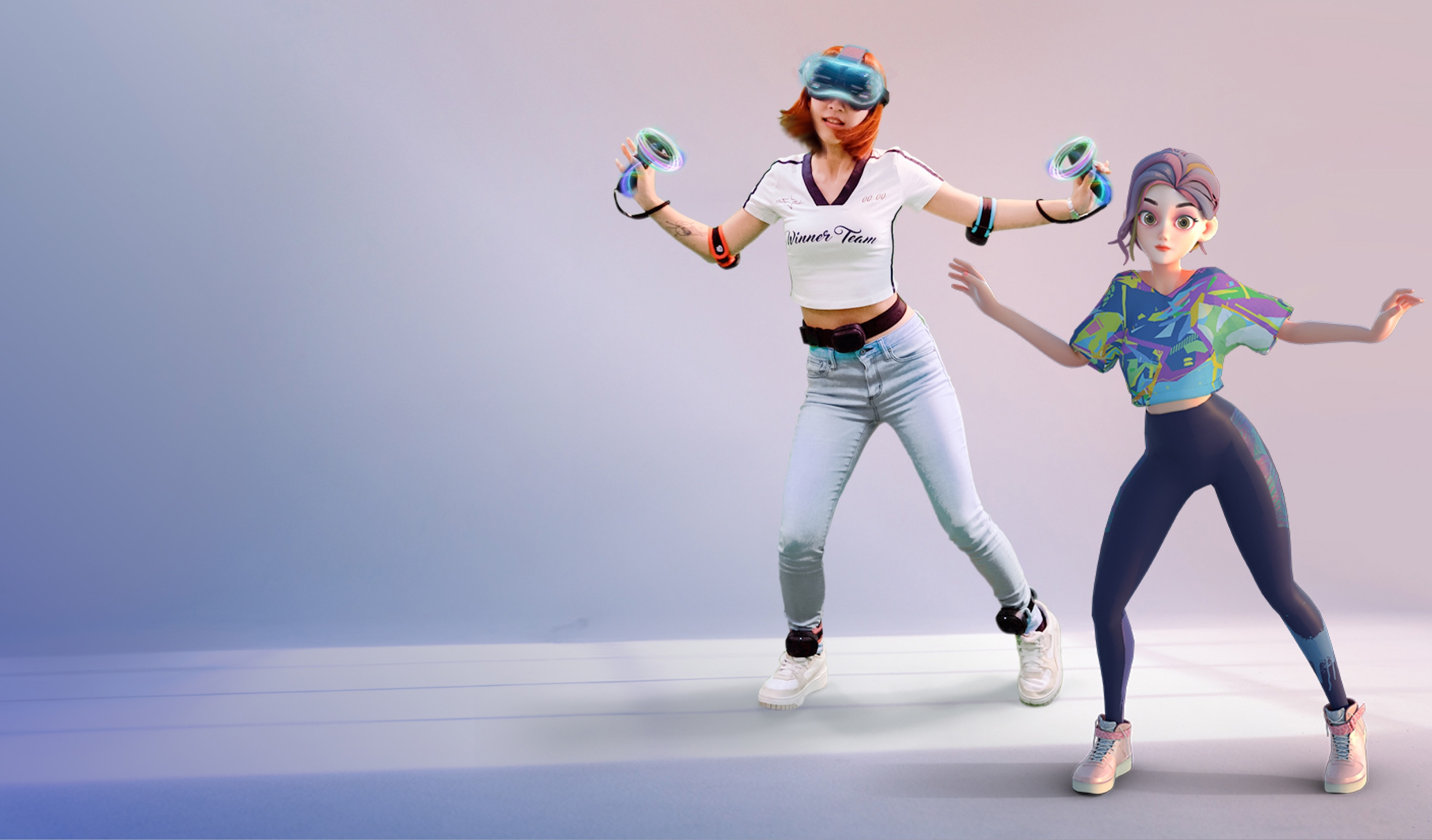 VIVE Ultimate Tracker 3+1 Kit with three VR trackers and one dongle for full-body tracking on SteamVR-compatible headsets.