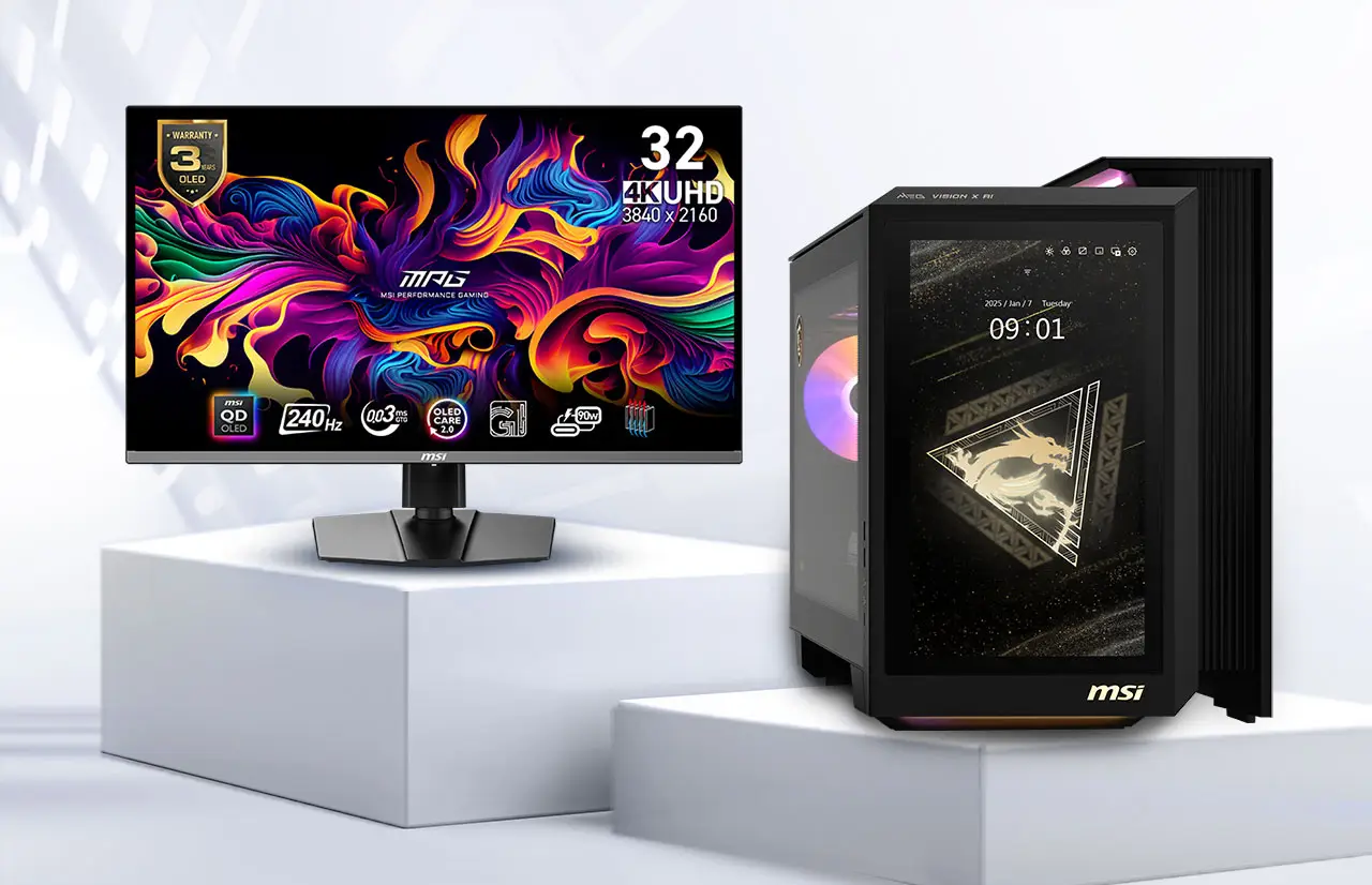 MSI 31.5吋 MPG 321URX QD-OLED 4K UHD 240Hz 電競顯示器