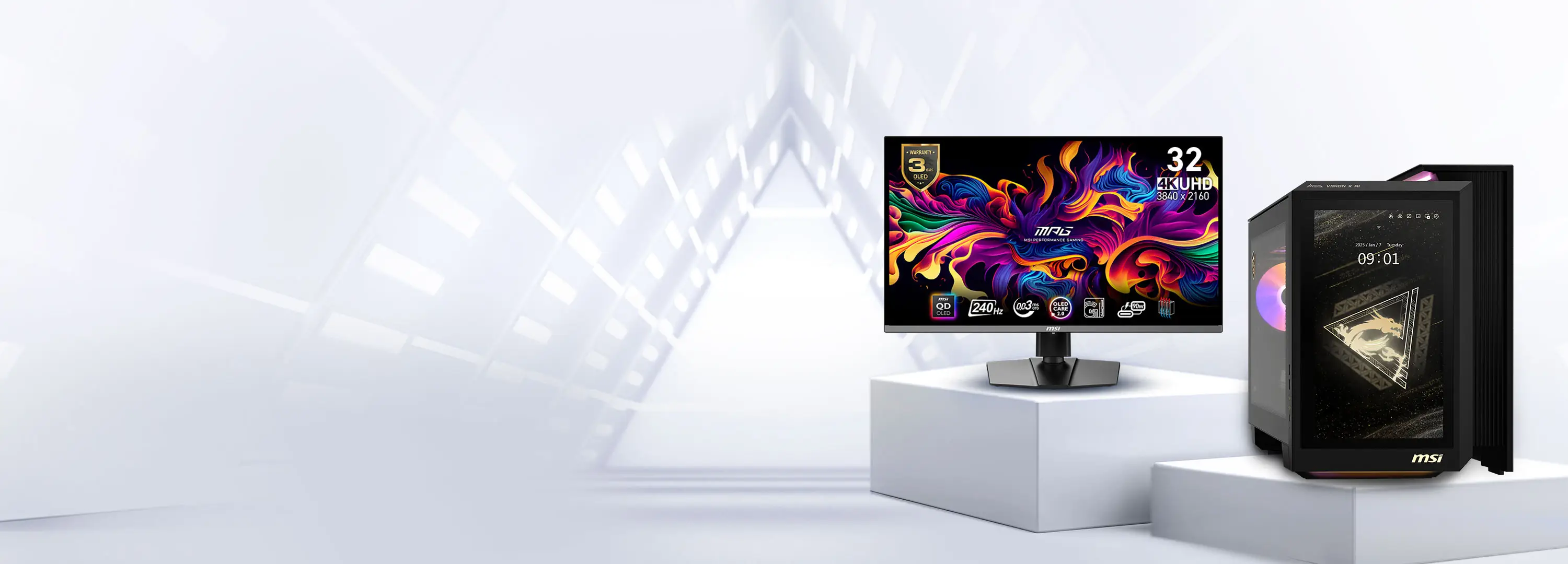 MSI 31.5吋 MPG 321URX QD-OLED 4K UHD 240Hz 電競顯示器