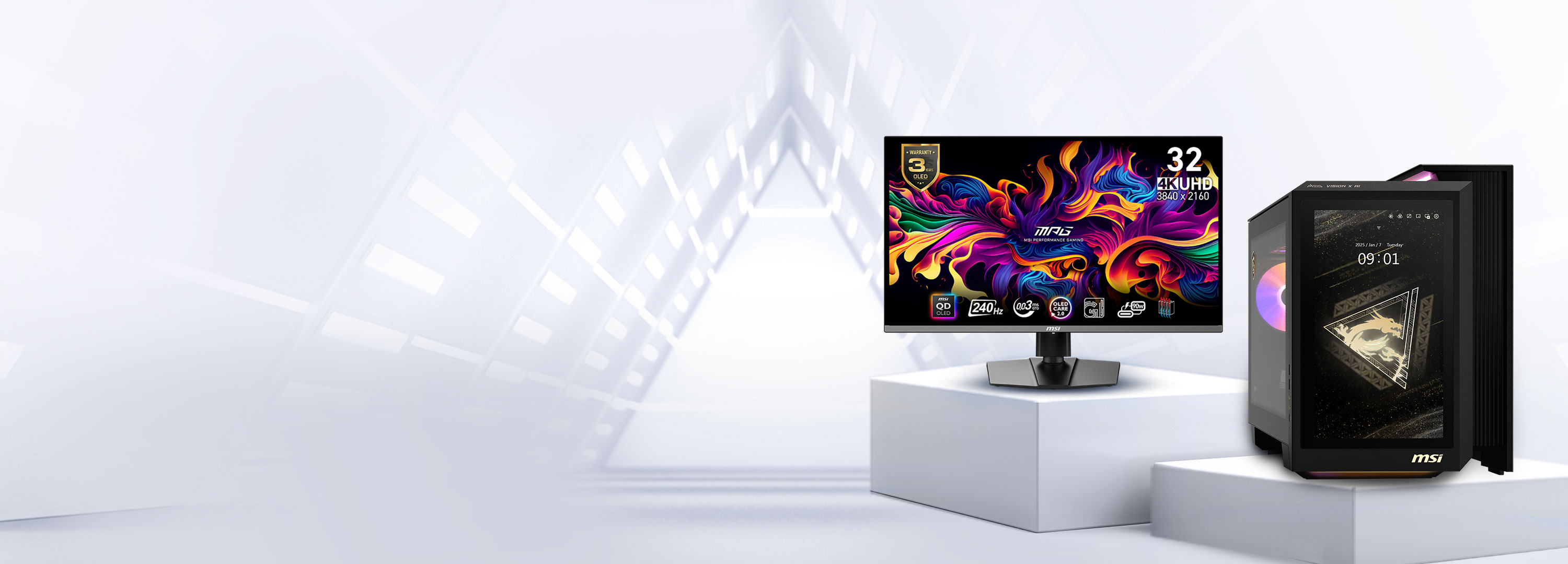 MSI 31.5吋 MPG 321URX QD-OLED 4K UHD 240Hz 電競顯示器
