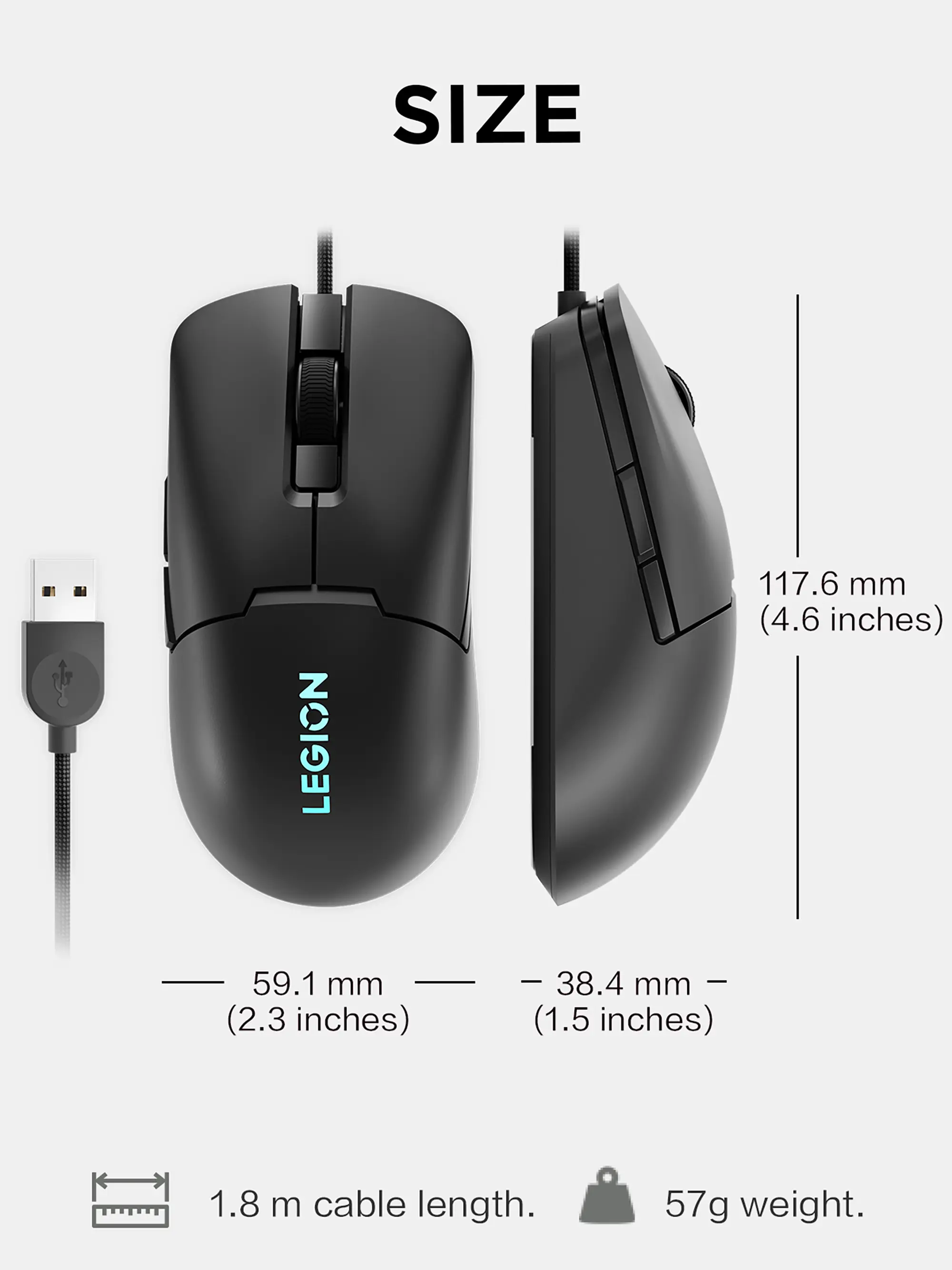Lenovo Legion M300s RGB 遊戲滑鼠 GY51H47350