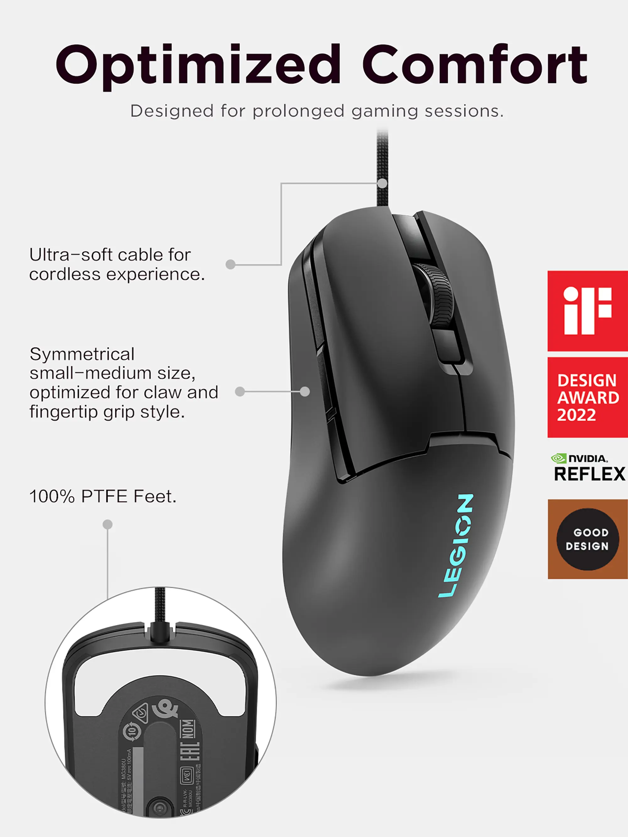 Lenovo Legion M300s RGB 遊戲滑鼠 GY51H47350