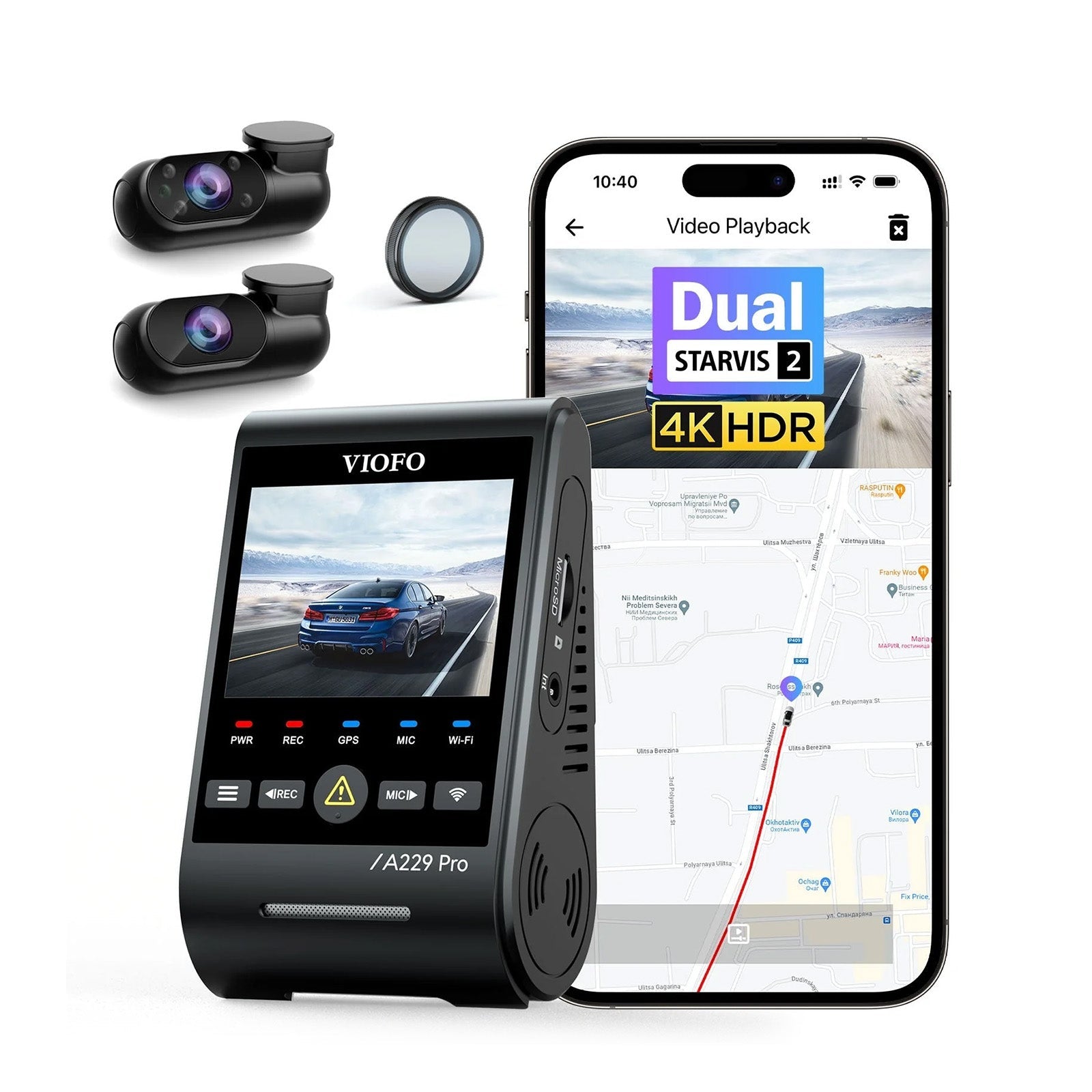 VIOFO A229 Pro 3 鏡頭 4K+2K+1080P HDR 3 Channels Car 行車記錄儀 配 Sony STARVIS 2 感光元件 for 網約車 出租車 網約車司機 圖 1