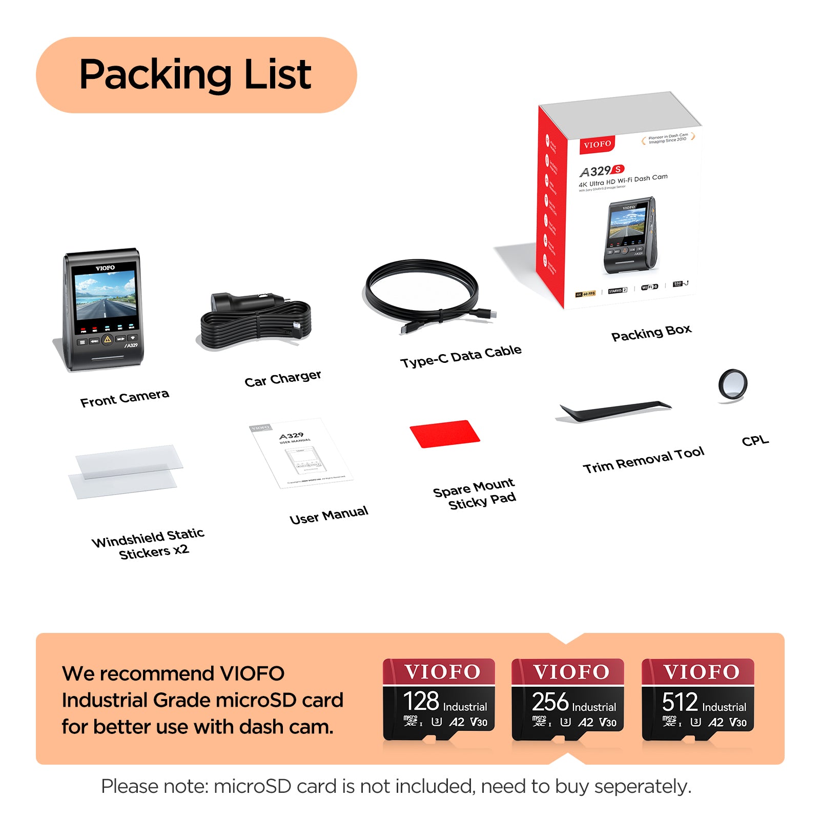 VIOFO A329S 單鏡頭 4K 60 幀 Wi-Fi 6 HDR 行車記錄儀 配 Sony STARVIS 2 感光元件，支援 SSD 儲存，低耗電撞擊偵測，混合停車錄影 圖 8