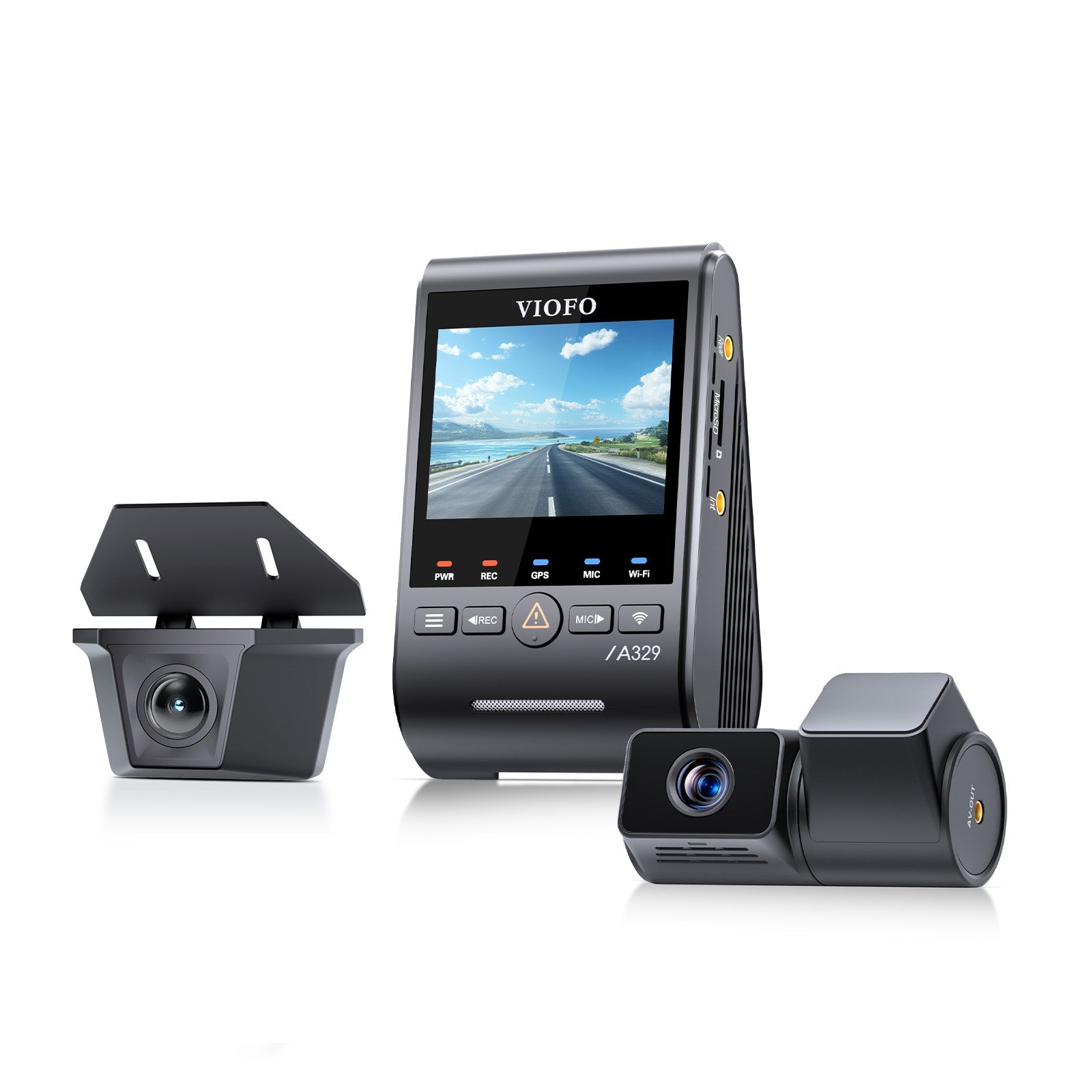 VIOFO A329TW 3 鏡頭 4K 30 幀 前置+2K 望遠 Camera+2K 防水 Camera，Sony STARVIS 2 感光元件 HDR，支援 SSD 儲存，低耗電撞擊偵測，混合停車錄影 圖 2