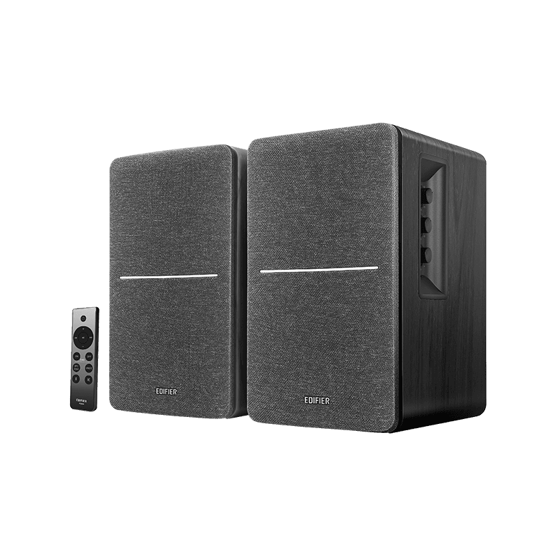 black edifier r1280db speakers with control