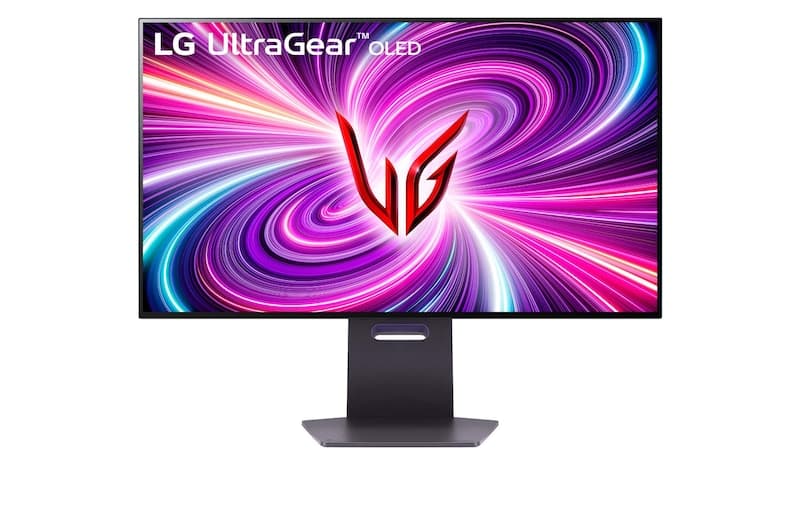 Front view of 32" UltraGear™ 4K UHD OLED gaming monitor | Pixel Sound & Dual-Mode 32GS95UE-B