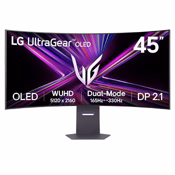 LG 樂金 45吋 UltraGear OLED 5K WUHD 165Hz / WFHD Dual Mode 330Hz 曲面電競顯示器 45GX950A-B
