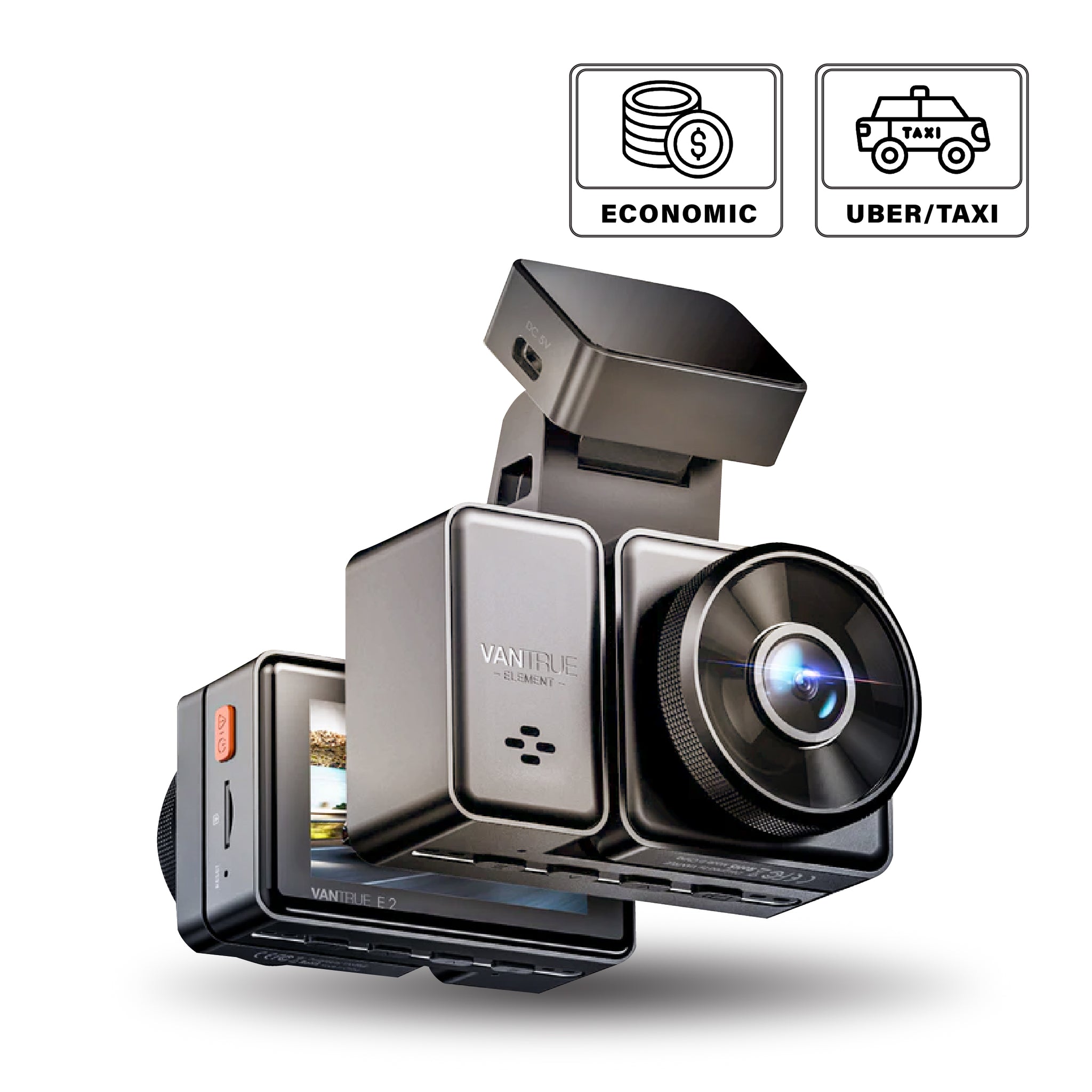 Vantrue Element 2 (E2) 2.7K前+2.7K後 2CH 雙鏡頭車Cam 行車紀錄儀 圖 1
