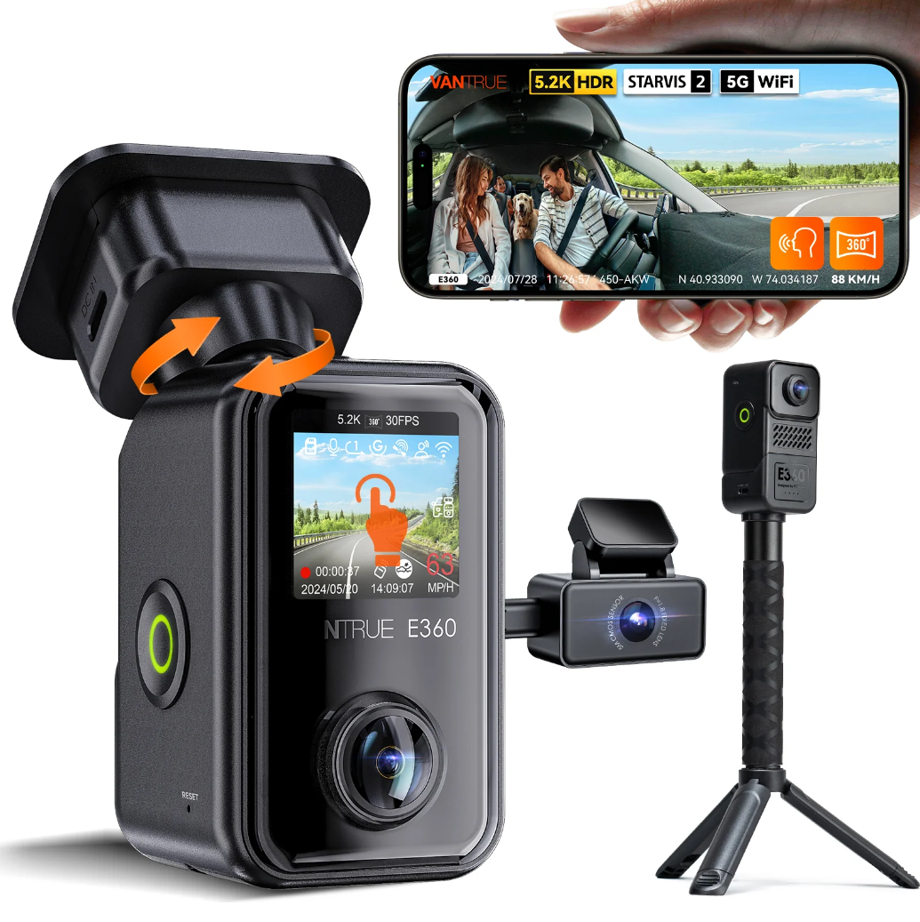 Vantrue E360ACE 360° 全景 5.2K 3CH 3鏡頭車Cam 行車紀錄儀 (車CAM + Vblog) 圖 2
