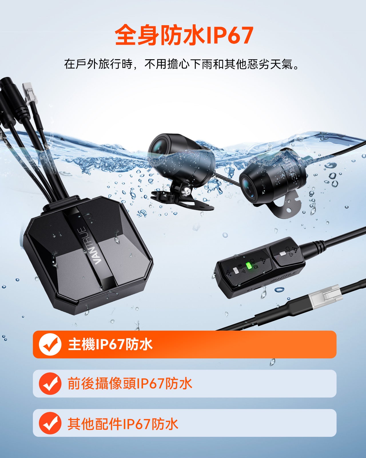 Vantrue Falcon 1 (F1) 電單車專用 4K 2CH 雙鏡頭車Cam 行車紀錄儀 圖 7