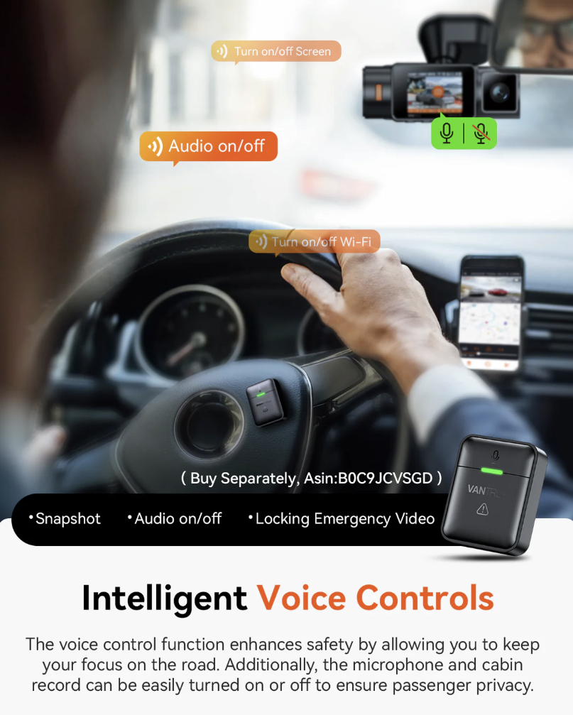 Vantrue Nexus 2X (N2X) 2.7K前外+1080P前內 雙鏡頭車Cam行車紀錄儀 圖 8