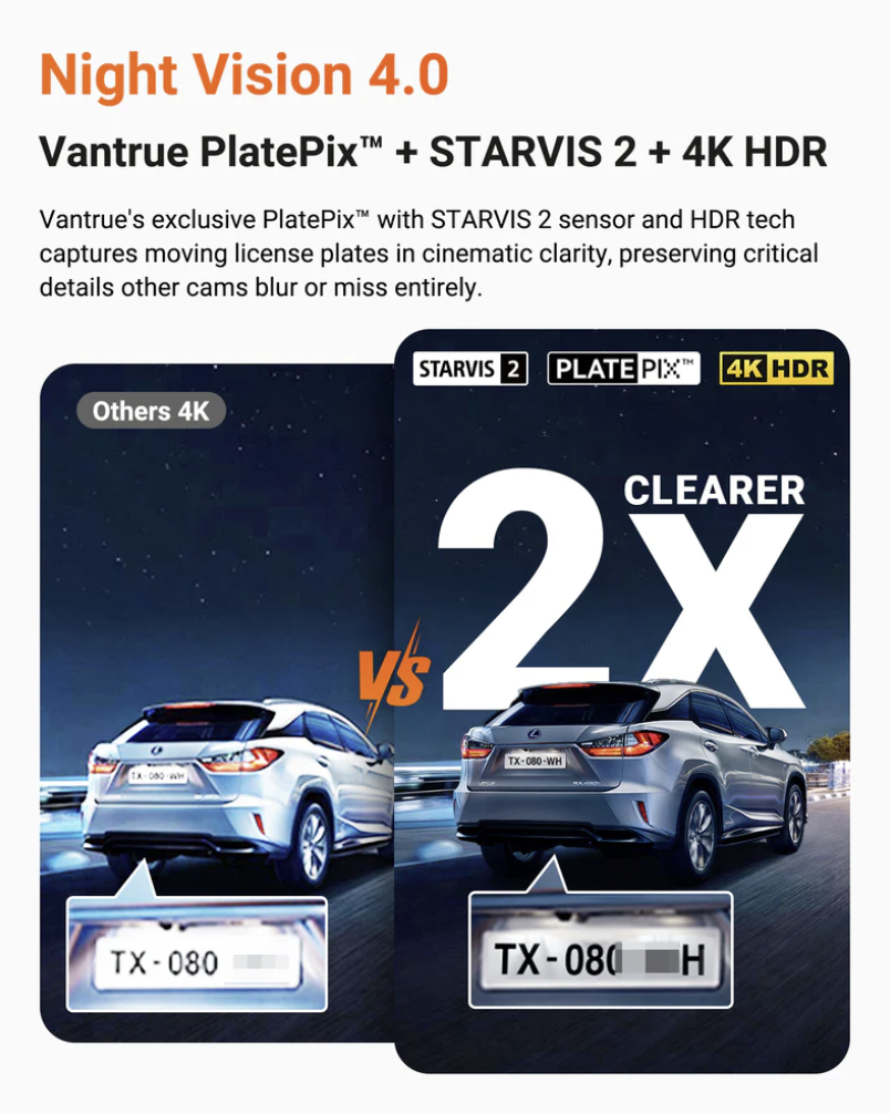 Vantrue NEXUS 4 PRO S (N4PRO S) 4K 3CH 3鏡頭車Cam行車紀錄儀 (LTE版本) 圖 6