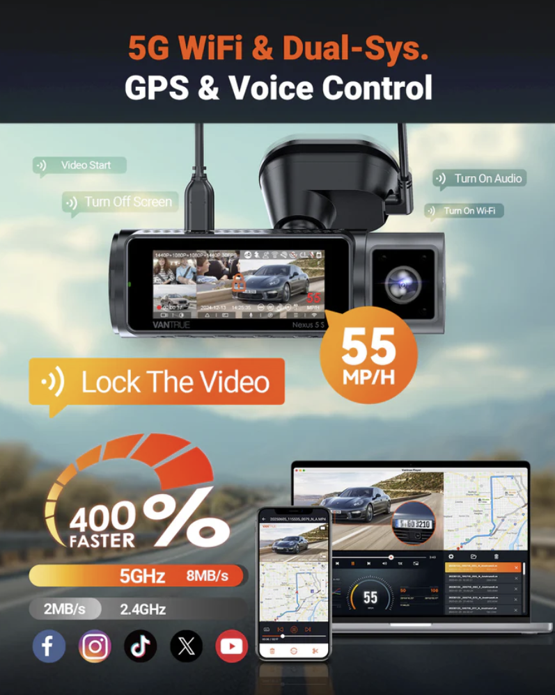 Vantrue NEXUS 5S (N5S) 4CH 4鏡頭車Cam 行車紀錄儀 (LTE版本) 圖 7
