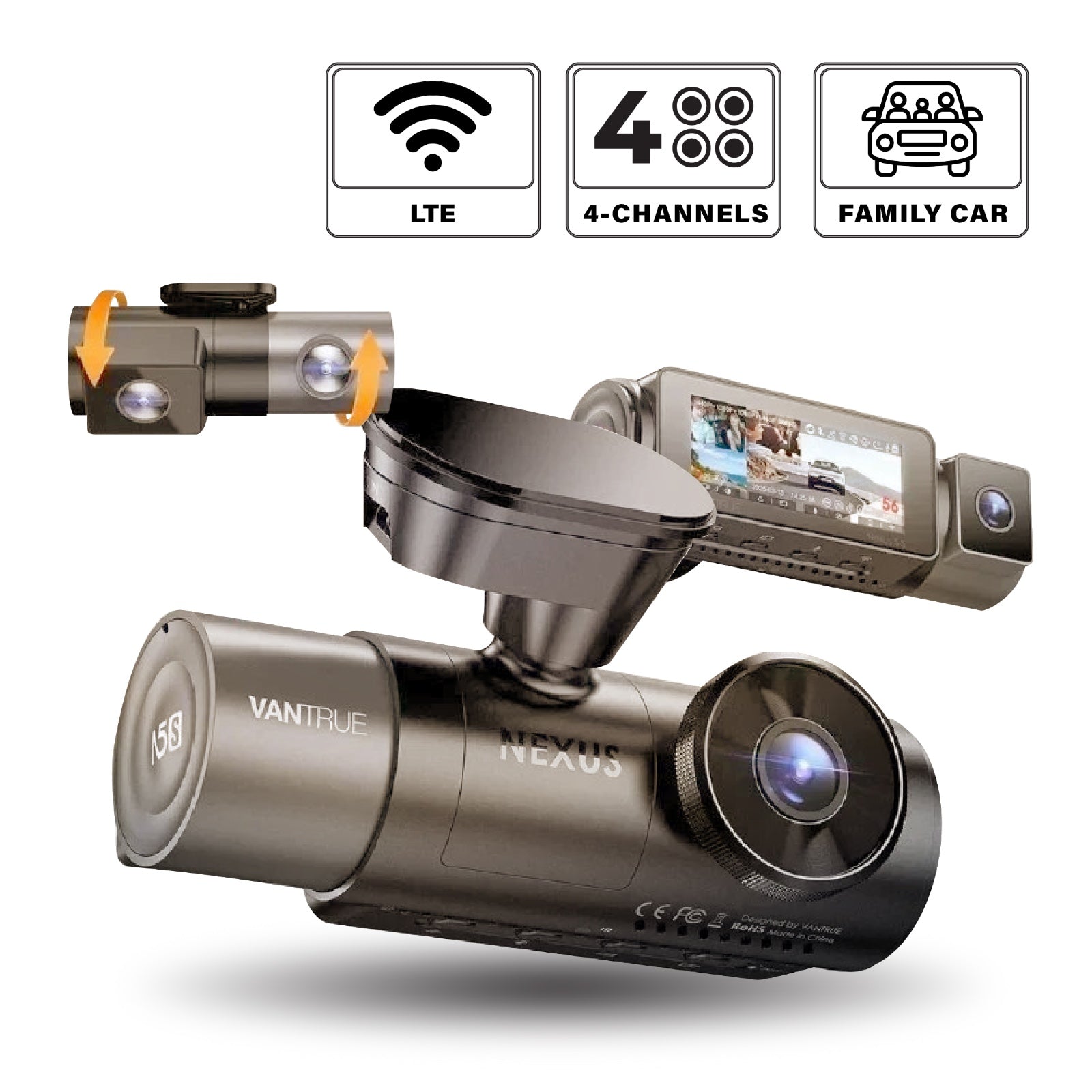 Vantrue NEXUS 5S (N5S) 4CH 4鏡頭車Cam 行車紀錄儀 (LTE版本) 圖 1