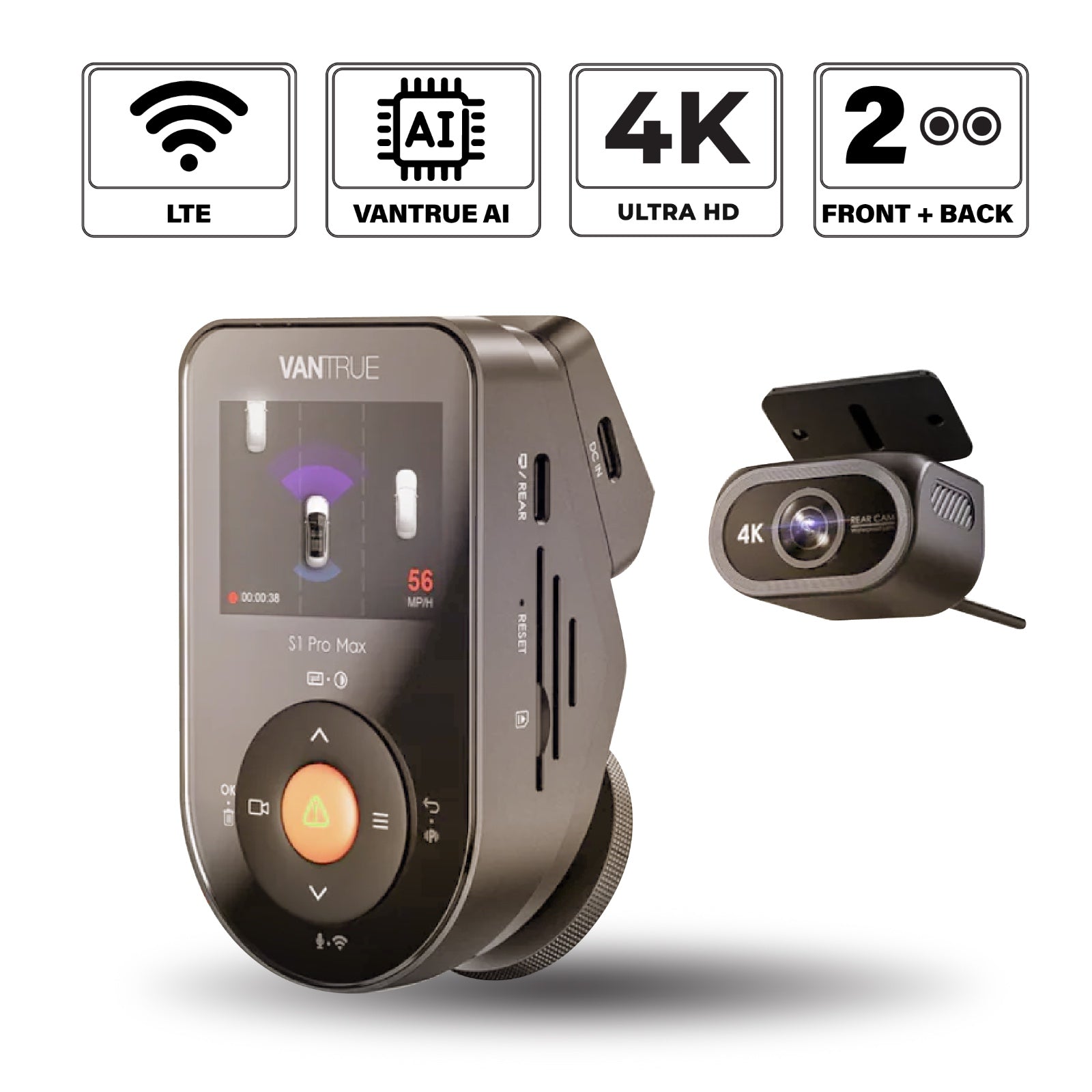 Vantrue Sonnet 1 PRO Max (S1PRO Max) AI 人工智慧 4K車Cam 行車紀錄儀 (LTE版本) 圖 1