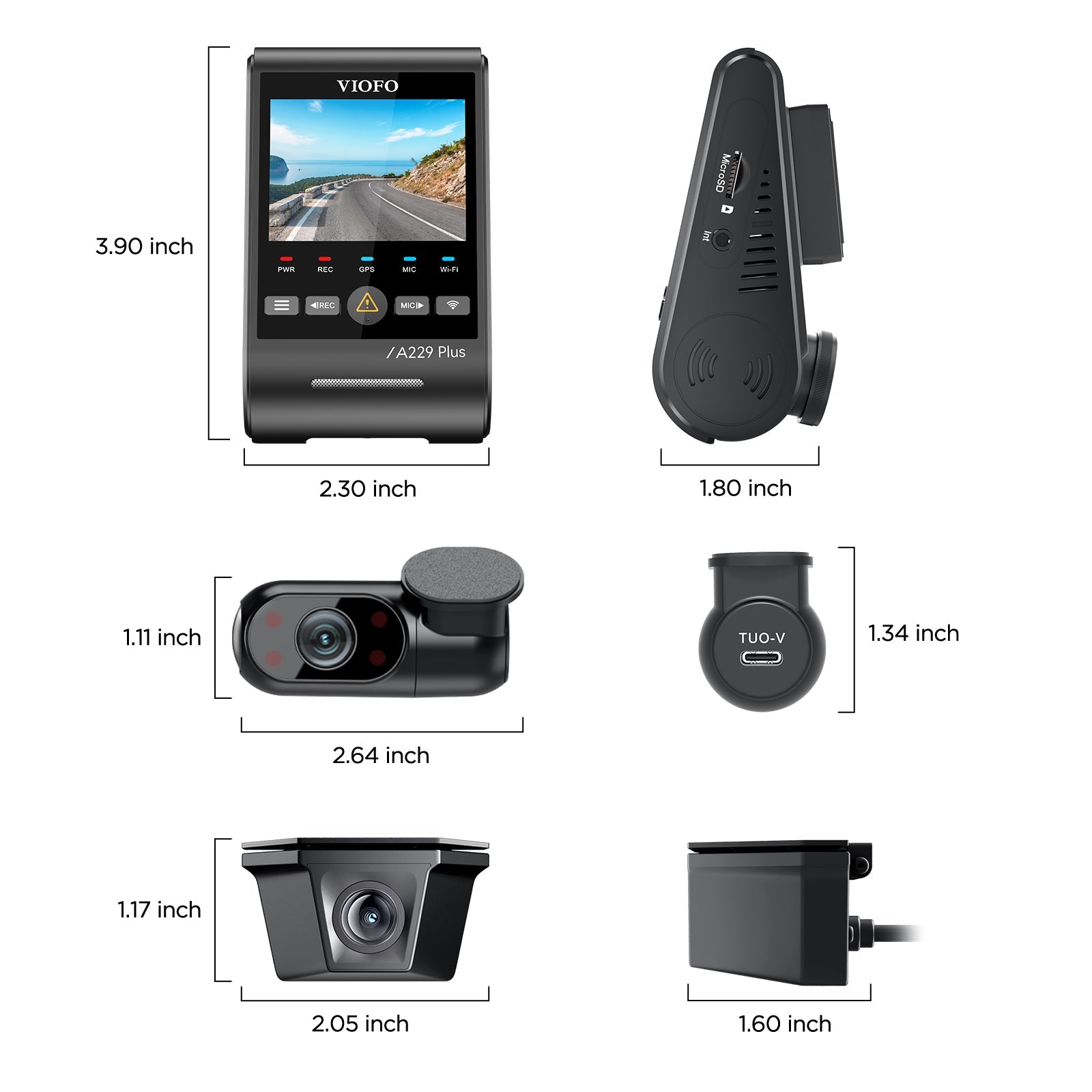 VIOFO A229 Plus-W 3 鏡頭 行車記錄儀 - 2K+2K 防水+1080P 紅外線 車廂 配 Sony STARVIS 2 感光元件 HDR 圖 4