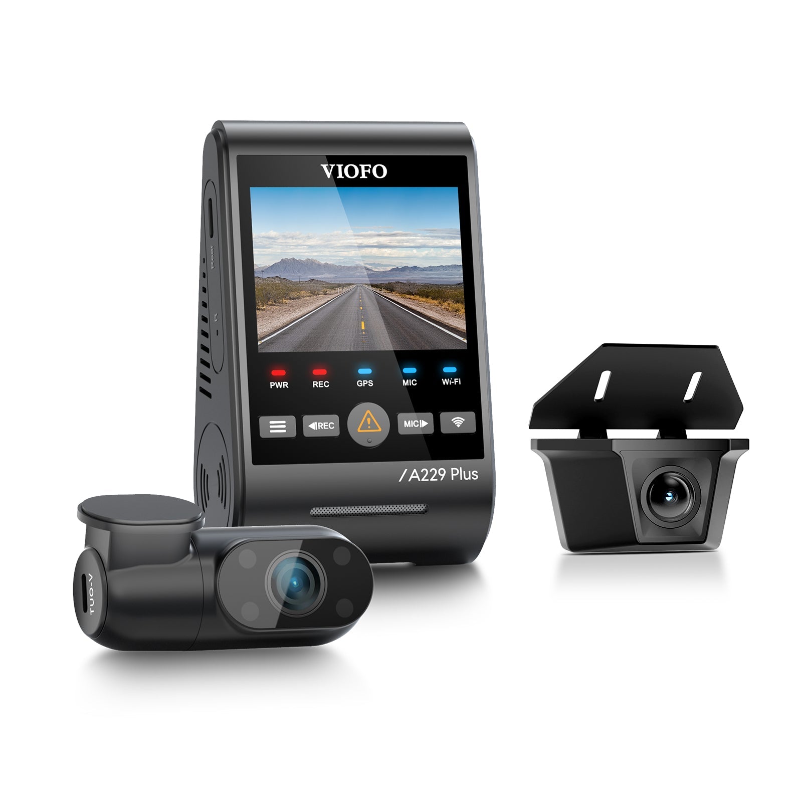 VIOFO A229 Plus-W 3 鏡頭 行車記錄儀 - 2K+2K 防水+1080P 紅外線 車廂 配 Sony STARVIS 2 感光元件 HDR 圖 1