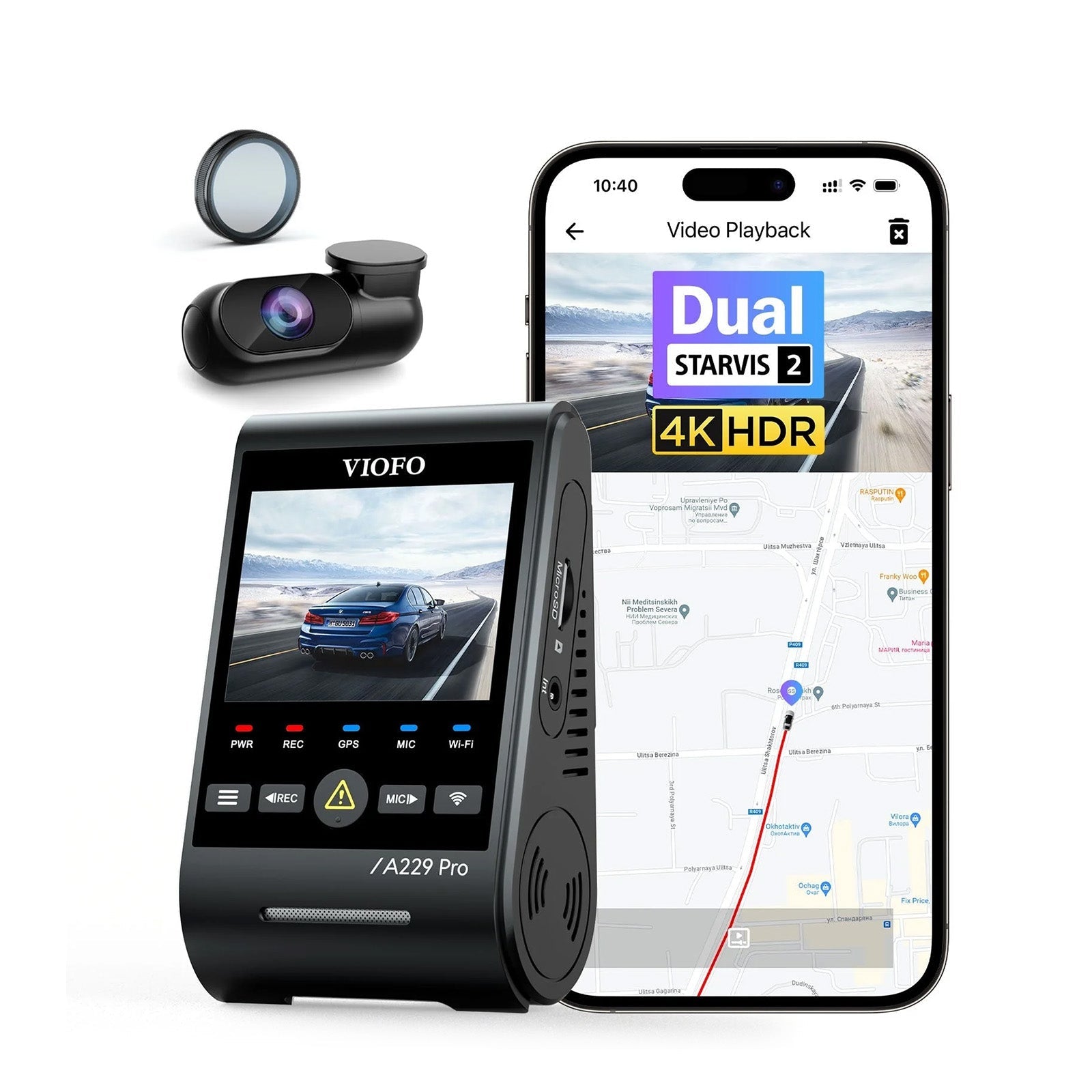 VIOFO A229 Pro 雙鏡頭 前後 4K+2K HDR 雙 行車記錄儀 配 Sony STARVIS 2 感光元件 超強夜視 語音控制 圖 1