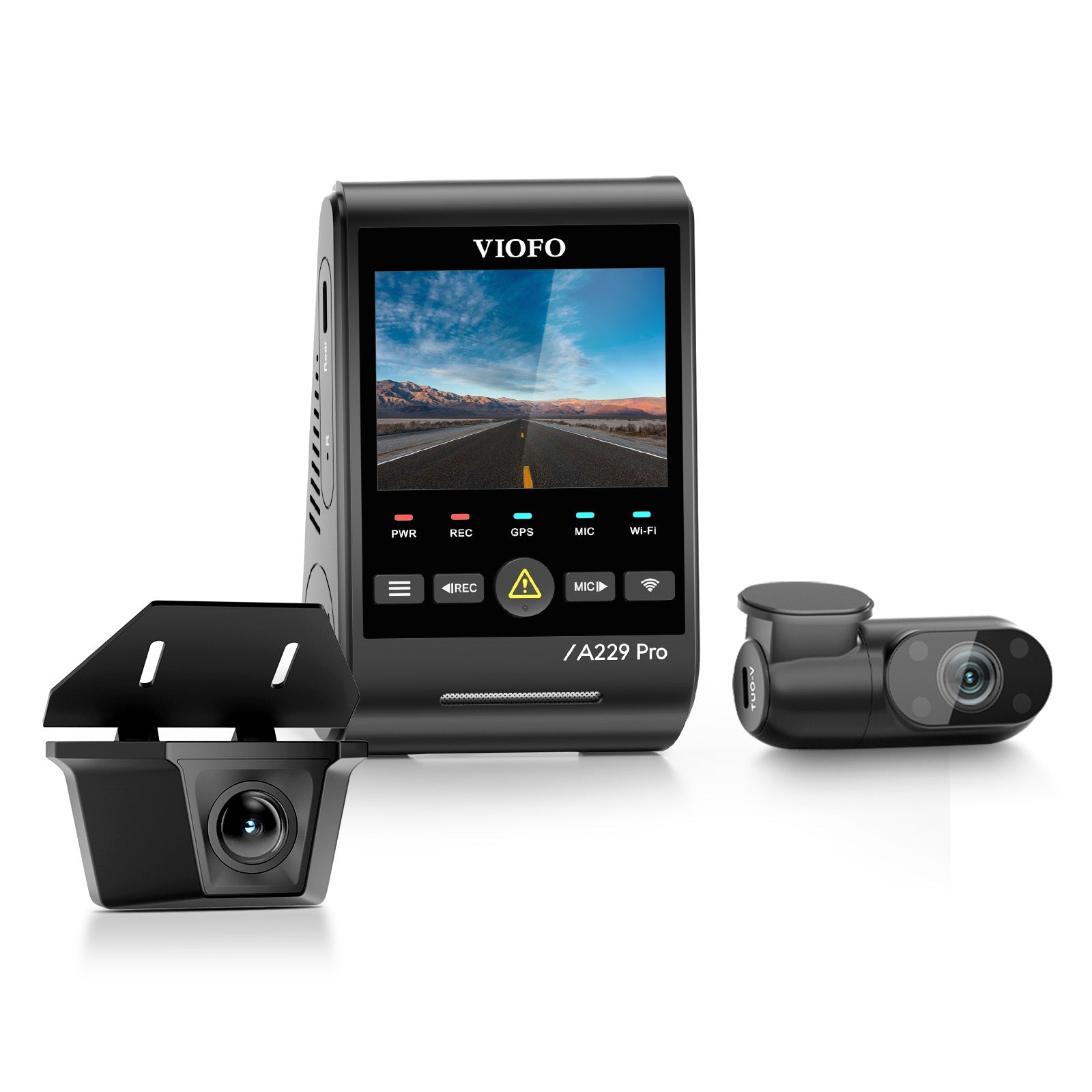 VIOFO A229 Pro-W 3 鏡頭 行車記錄儀 - 4K+2K 防水+1080P 紅外線 車廂 配 Sony STARVIS 2 感光元件 HDR 圖 1