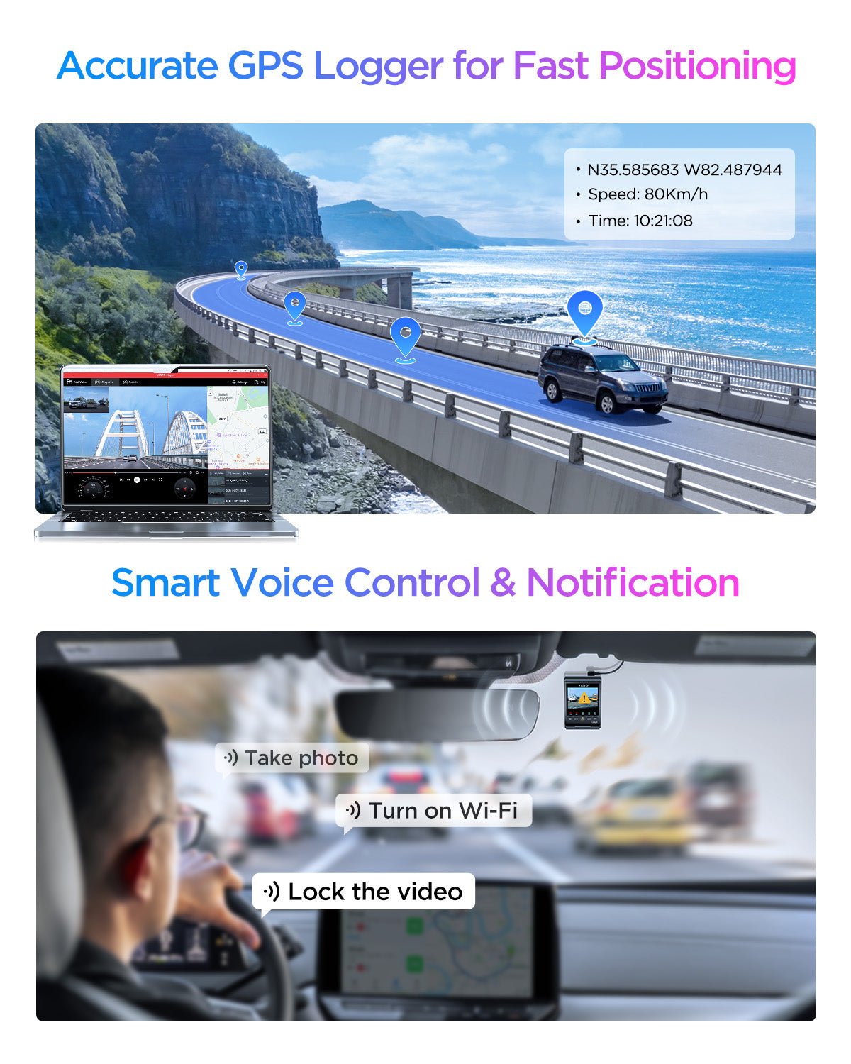 VIOFO A329S 雙鏡頭 4K 60 幀+2K HDR 行車記錄儀 配 Sony STARVIS 2 感光元件,Built-in Wi-Fi 6 及 GPS,支援 SSD 儲存,低耗電撞擊偵測,混合停車錄影 圖 8